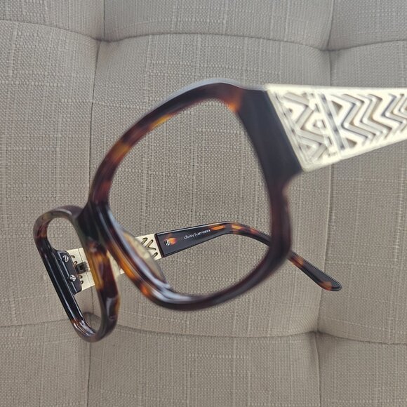 Daisy Fuentes Women Eyeglasses Risa Brown Tortoise Gold Tone Glasses Frame - Picture 4 of 14